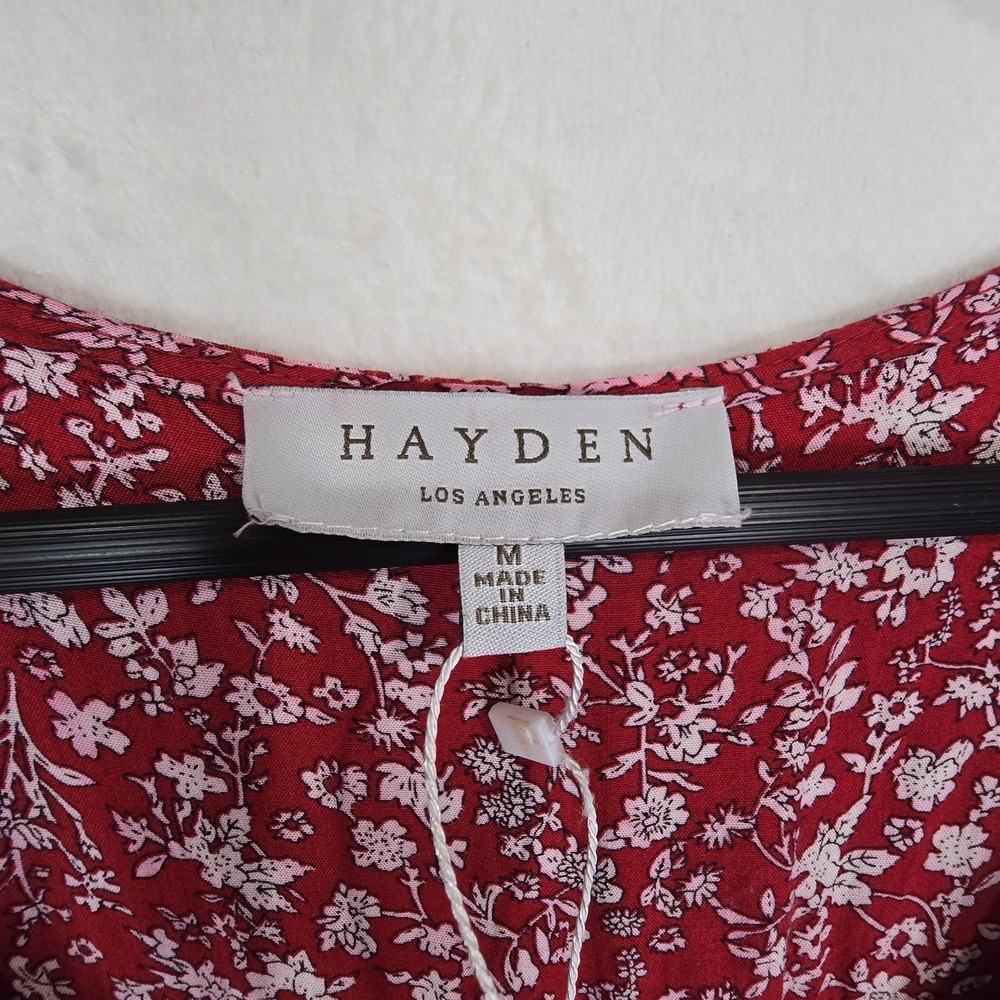 Hayden Los Angeles Floral Ruched Waist Maxi Dress Asymmetrical‎ Hem Size Medium - Picture 7 of 11